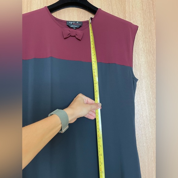 Agnes B - burgundy and navy dress - size 3 - Picture 2 of 8